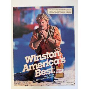 Vintage 1986 Winston Lights Cigarette Advertisement Print Ad